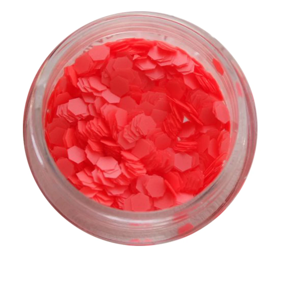 Матовый декор NailApex 220 шестигранник коралловый неон