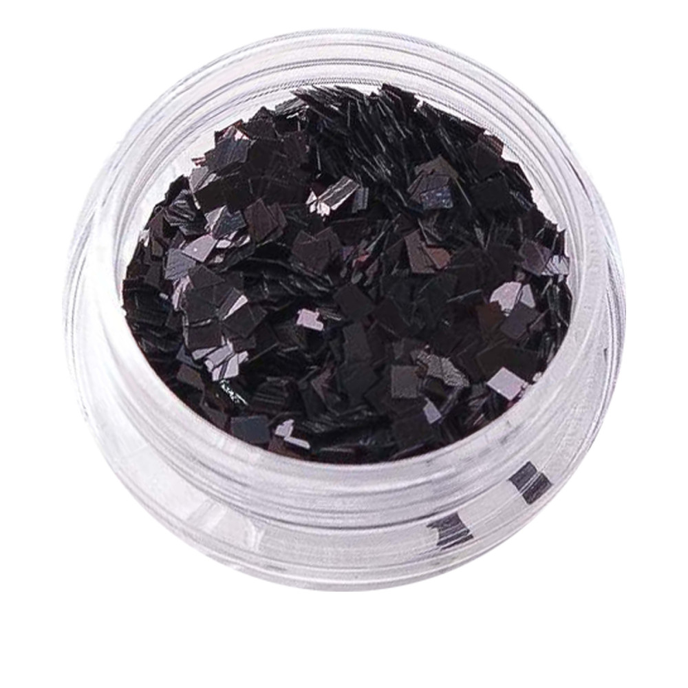 Черный декор NailApex 230 квадрат маленький глянцевый