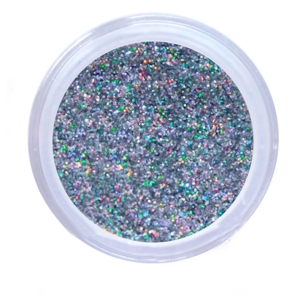 Песок в баночке NailApex 5 г 148 серебро голограммное средний