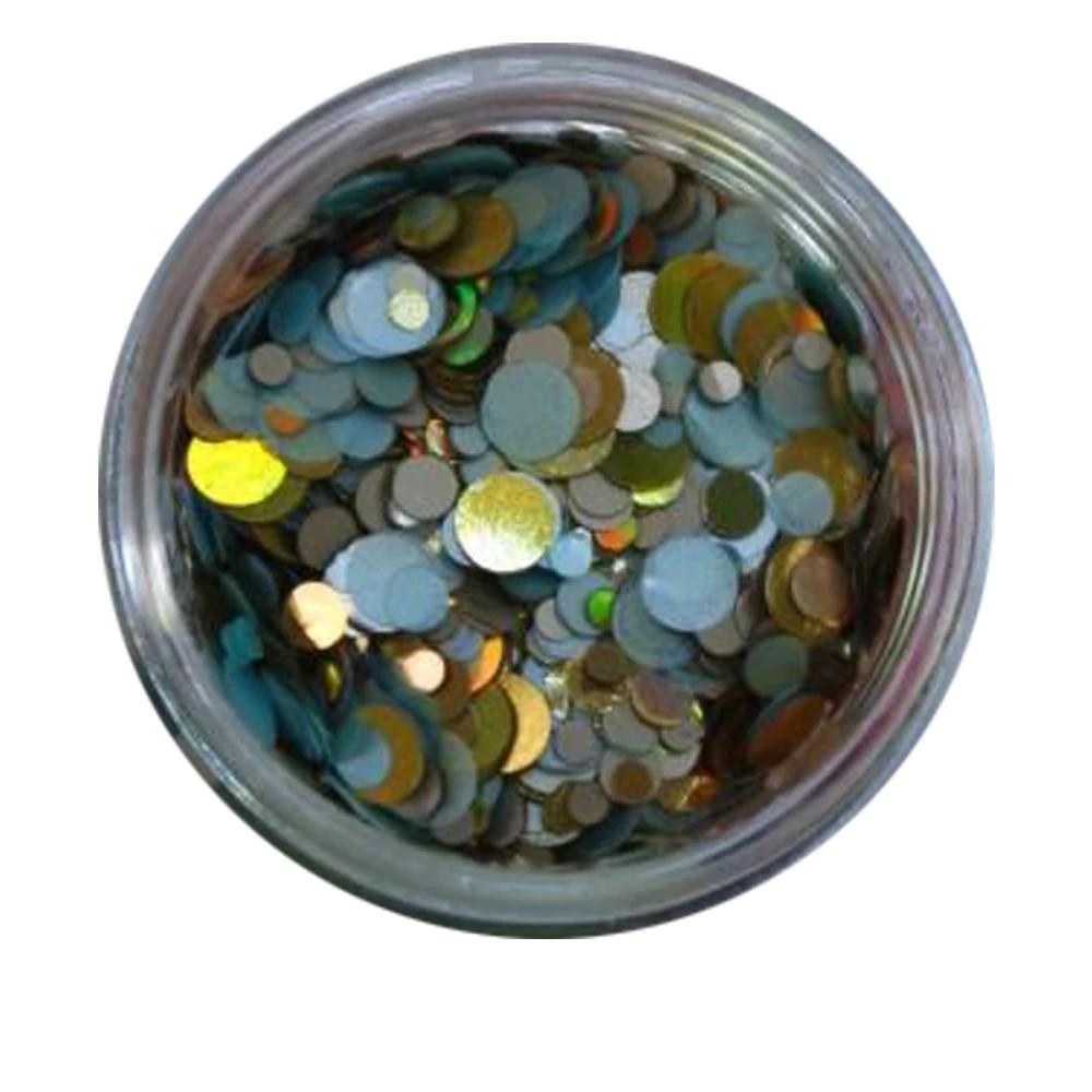 Конфетти NailApex 23 золото-прозрачные-светло голубые