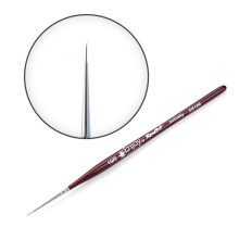 Пензель для тонких ліній синтетика кругла бордо DS13R №10/0