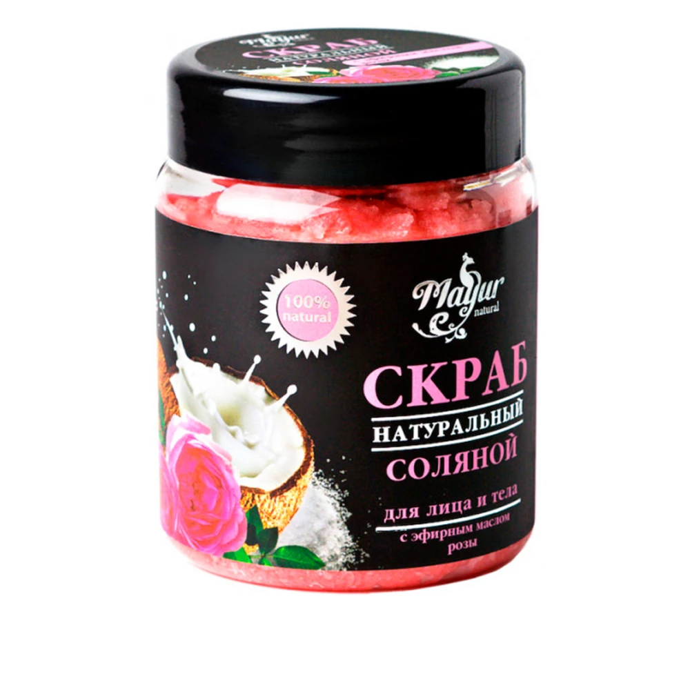 Скраб для лица и тела с маслом розы Биофарма Mayur 250 мл
