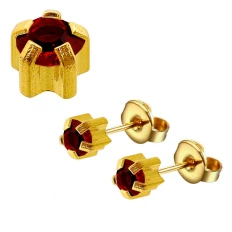 Серьги Caflon Studex мини крапан (Гранат январь)