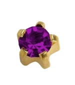 Серьги Caflon Studex средний размер Аметист - февраль R102Y