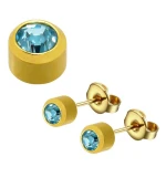 Серьги Caflon Studex средний размер (Аквамарин - март R203Y)