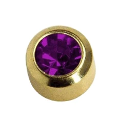 Сережки Caflon Studex мини завальцовка Аметист (февраль)