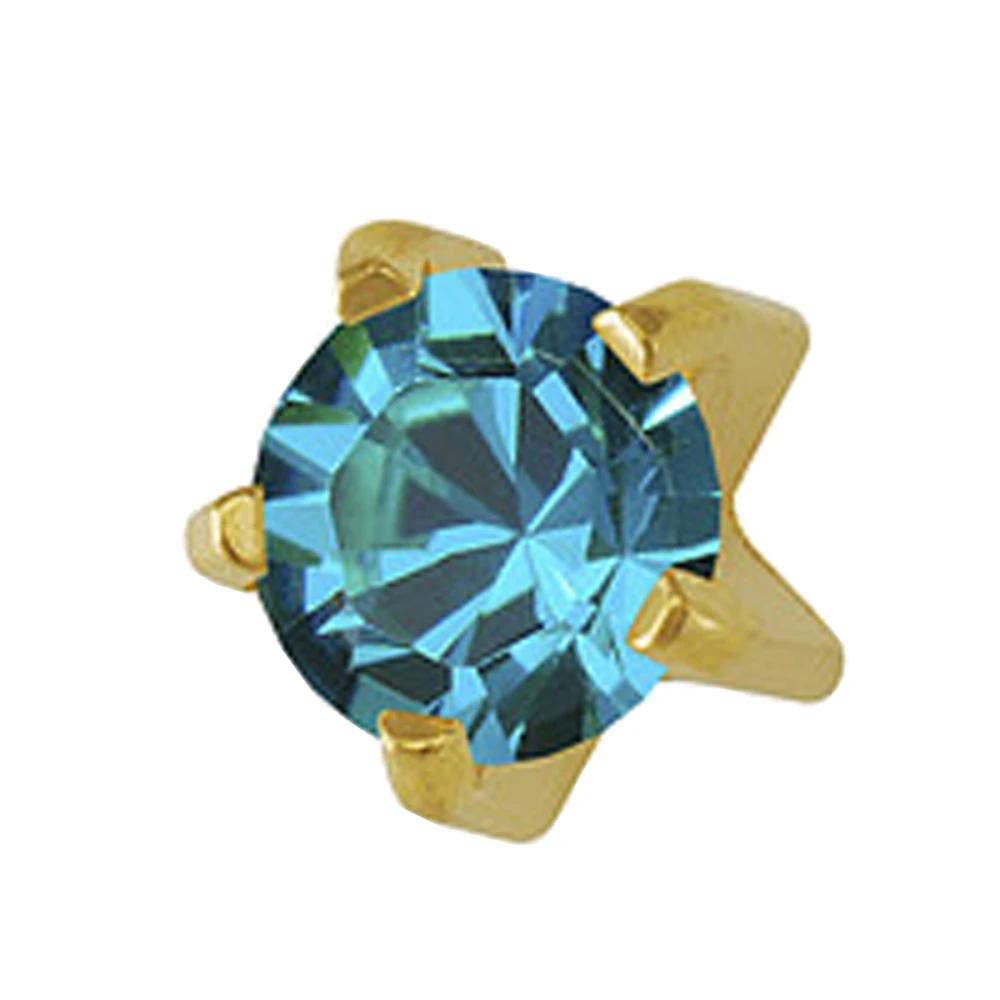 Сережки Caflon Studex великий розмір Аквамарин - березень L103Y