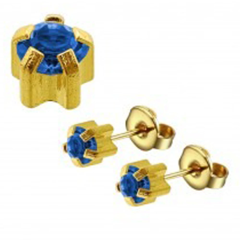 Сережки Caflon Studex великий розмір (Сапфір - вересень L109Y)