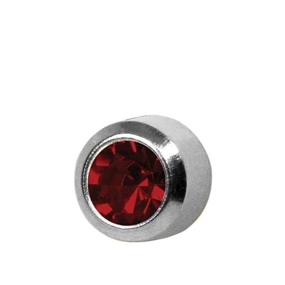 Серьги Caflon Studex средний размер Гранат - январь R201W серебро