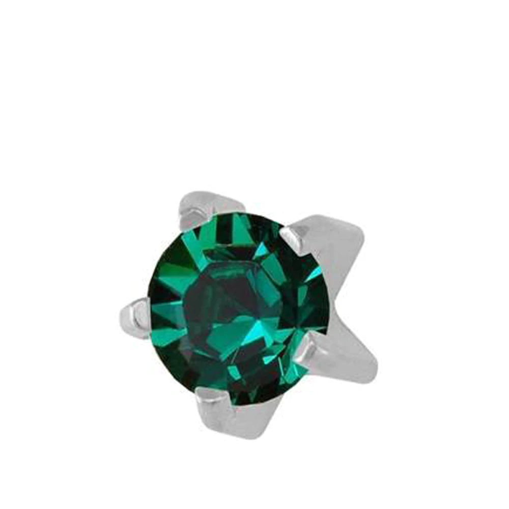 Сережки Caflon Studex середні крапанові Смарагд срібло (травень)