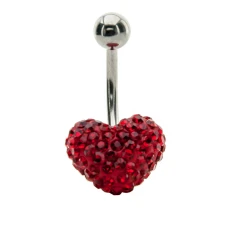 Пірсинг банан для пупка з прикрасою (Серце)