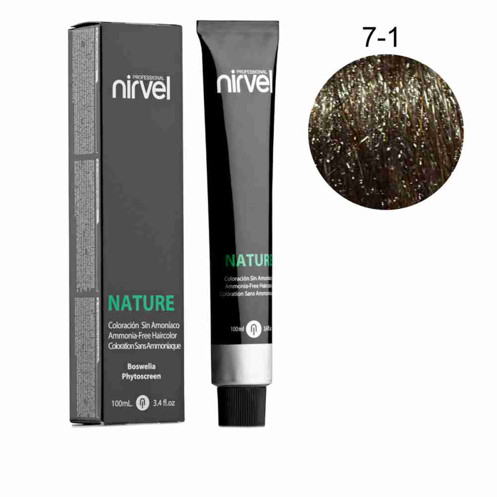 Фарба для волосся без аміаку Nirvel Nature 7-1 100 мл