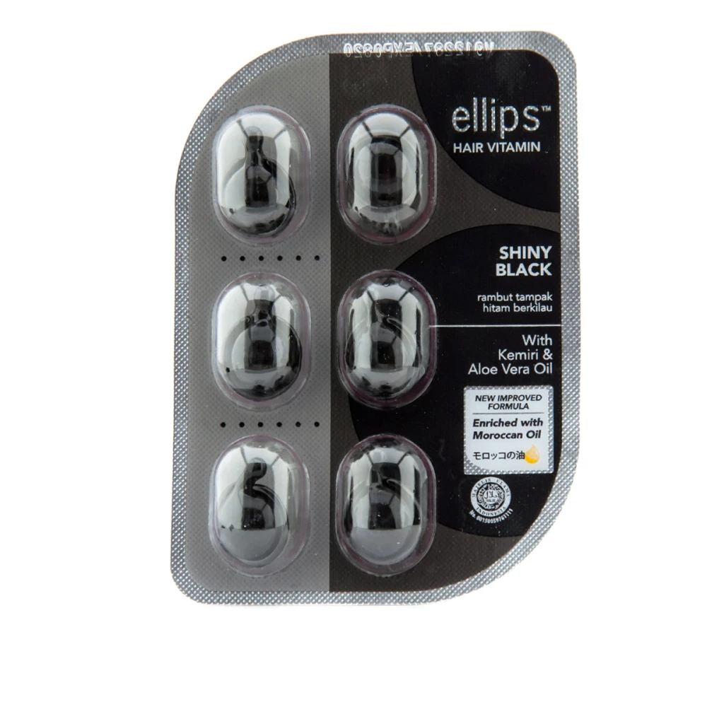 Витамины для волос Silky Black Ellips Шелковая ночь (блеск темных волос) 6*1 мл