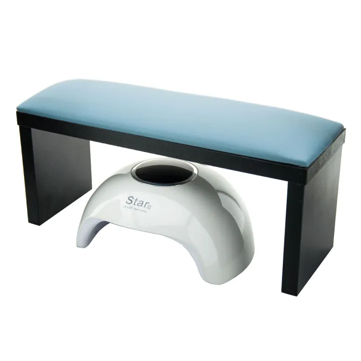 Подлокотник French для маникюра на черных ножках (Blue)