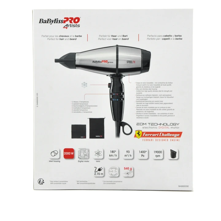 Фен Babyliss BAB8000IE STEELFX Ionic
