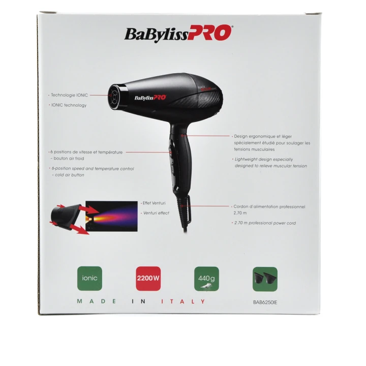 Фен Babyliss Pro BAB6250IE Black Star Ionic