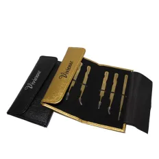 Пенал розкладний Vivienne з магнітною кнопкою на 6 пінцетів