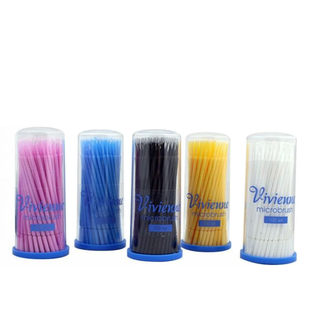 Палочки микробрашер Vivienne для коррекции ресниц в тубусе 100 шт
