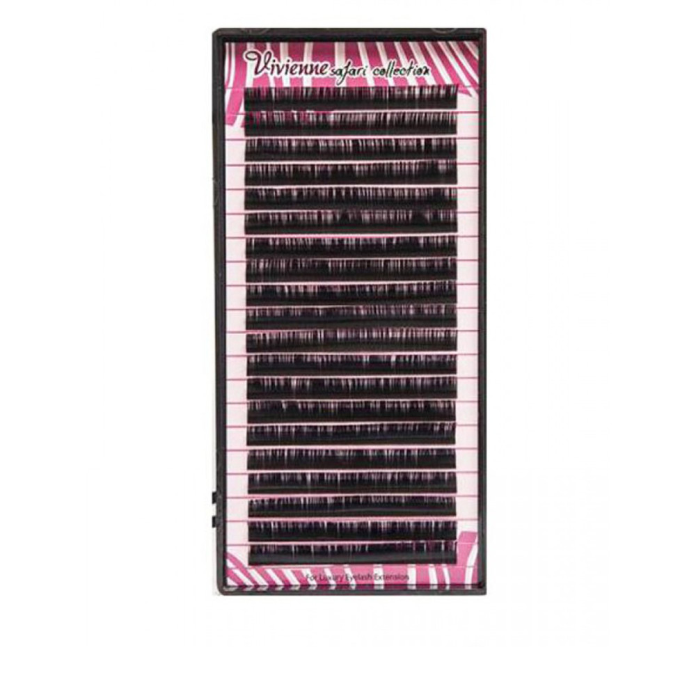 Ресницы в коробке Vivienne SAFARI Черный 20 линий (0,15*D 10 мм)