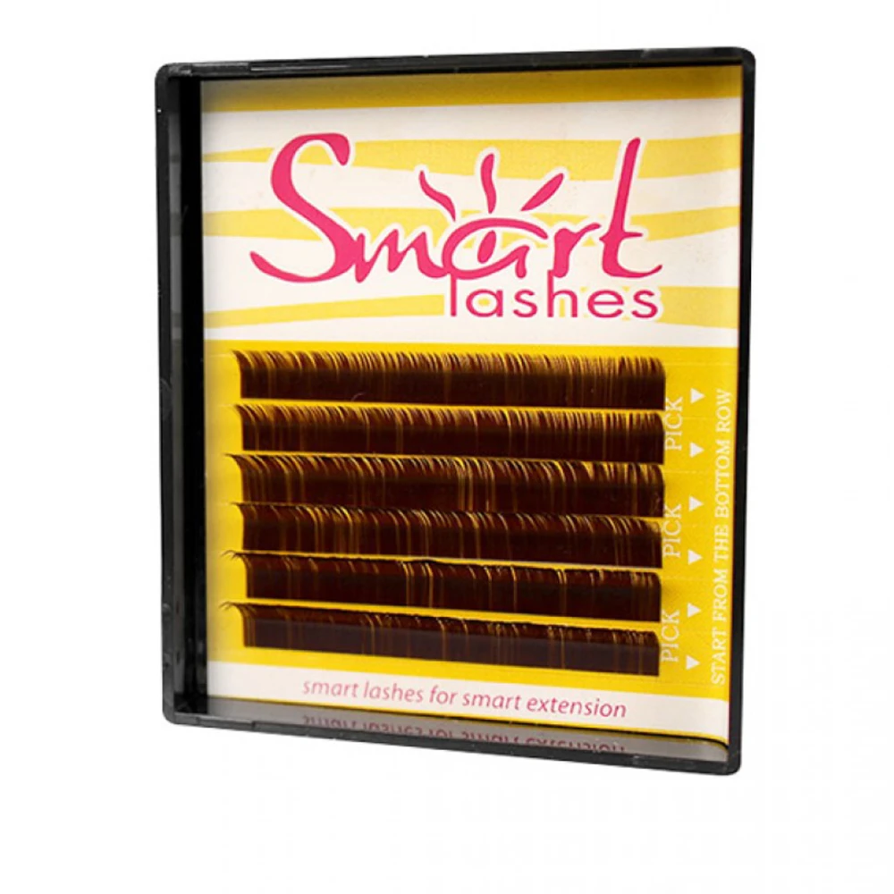Ресницы в коробке Vivienne SMART Коричневый 6 линий (0,15*D (8,10,12))
