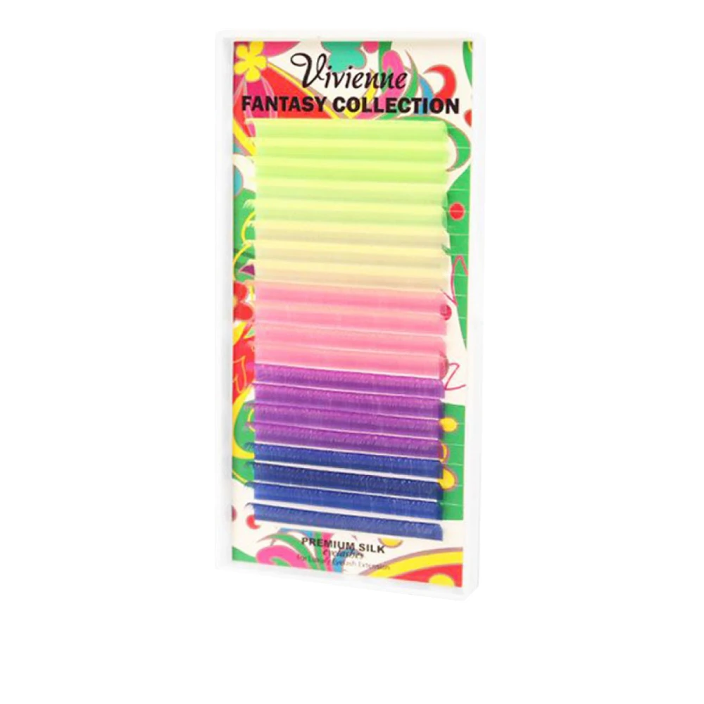 Вії в коробці Vivienne FANTASY NEON 20 ліній (0,15*D 12 мм)