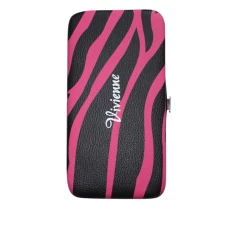 Пенал-книжка Vivienne із вбудованим магнітом рожева зебра
