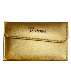 Пенал розкладний Vivienne з магнітною кнопкою на 4 пінцети золото