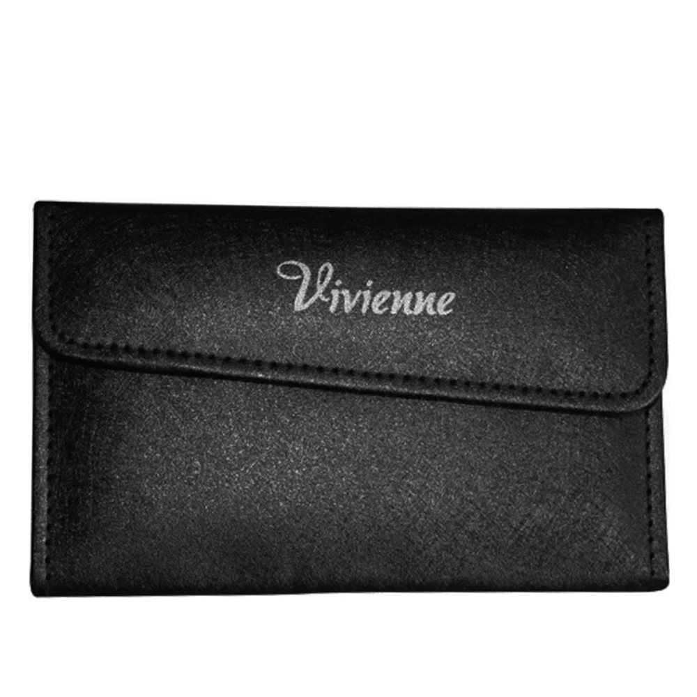 Пенал розкладний Vivienne з магнітною кнопкою на 4 пінцети чорний