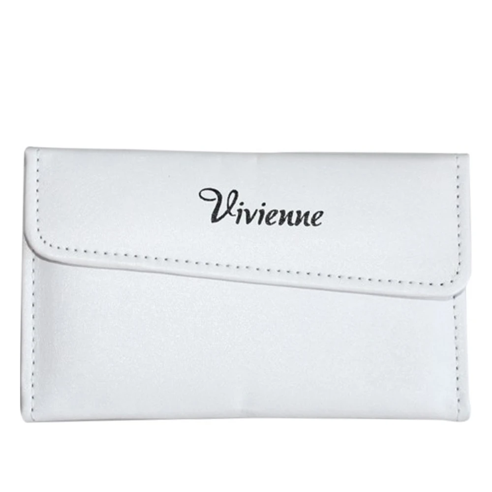 Пенал розкладний Vivienne з магнітною кнопкою на 6 пінцетів білий
