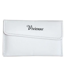 Пенал розкладний Vivienne з магнітною кнопкою на 6 пінцетів білий