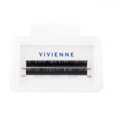 Ресницы Vivienne ELITE Черный 2 линии (0,07*D 12 мм)