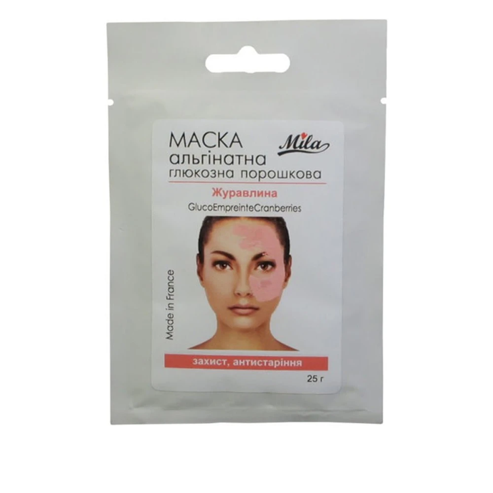 Маска MILA Альгінатна Класична порошкова 25 гр (Журавлина глюкоза)