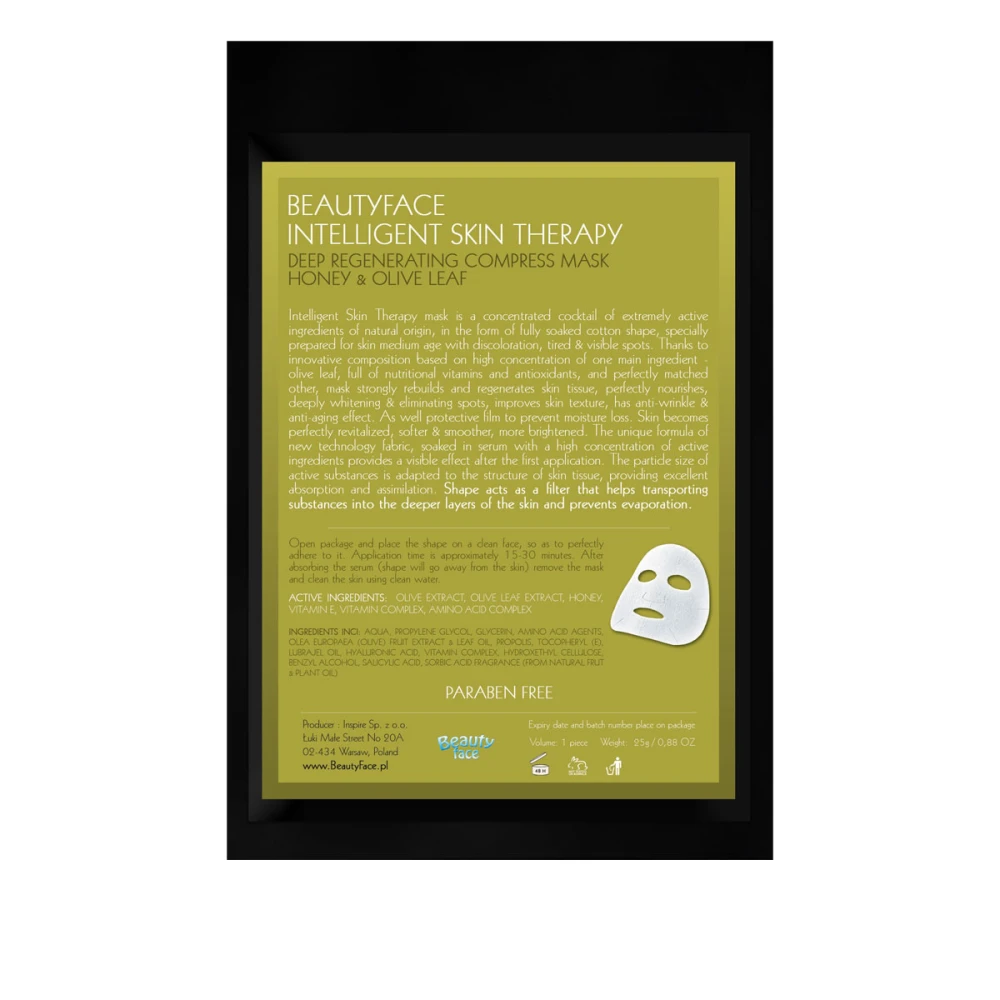 Маска BeautyFase Intelligent Skin Therapy з медом та екстрактом оливкового листа