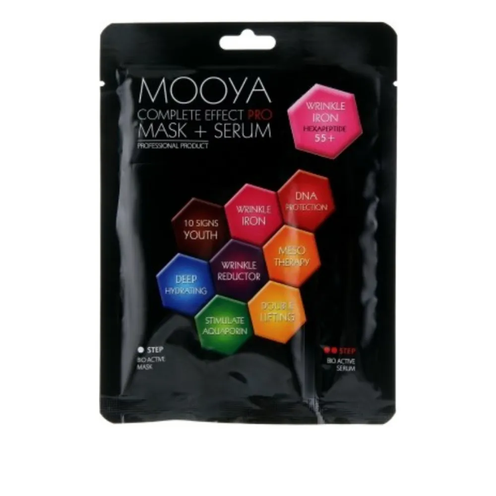 Маска MOOYA Mask+Serum Complete effect pro уменьшение морщин с гексопептидом 55+