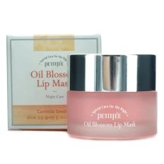 Маска нічна для губ з олією камелії та вітаміном Е PETITFEE Oil Blossom Lip Mask 15 г