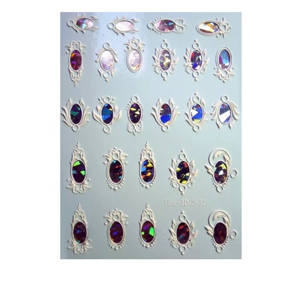 Слайдер 3D Dream Nails фольга об'єм (28-32сріб.)