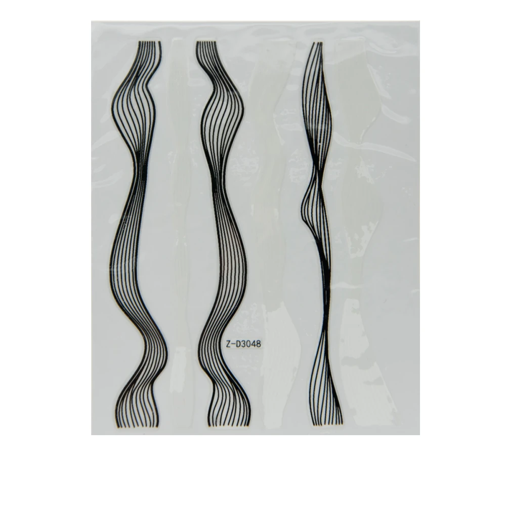 Лента гибкая для ногтей Nail sticker (3D-Нити (черно-белая) 8*10)