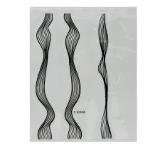 Стрічка гнучка для нігтів Nail sticker (3D-Нити (чорно-біла) 8*10)