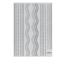 Лента гибкая для ногтей Nail sticker (Микс полосок-волн серебро)