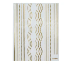 Стрічка гнучка для нігтів Nail sticker (Мікс смужок-хвиля золото)