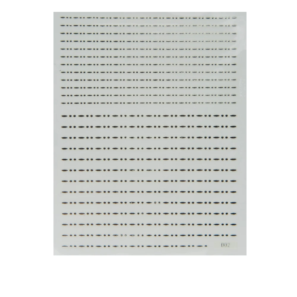 Лента гибкая для ногтей Nail sticker (Микс полосок точки-тире серебро)