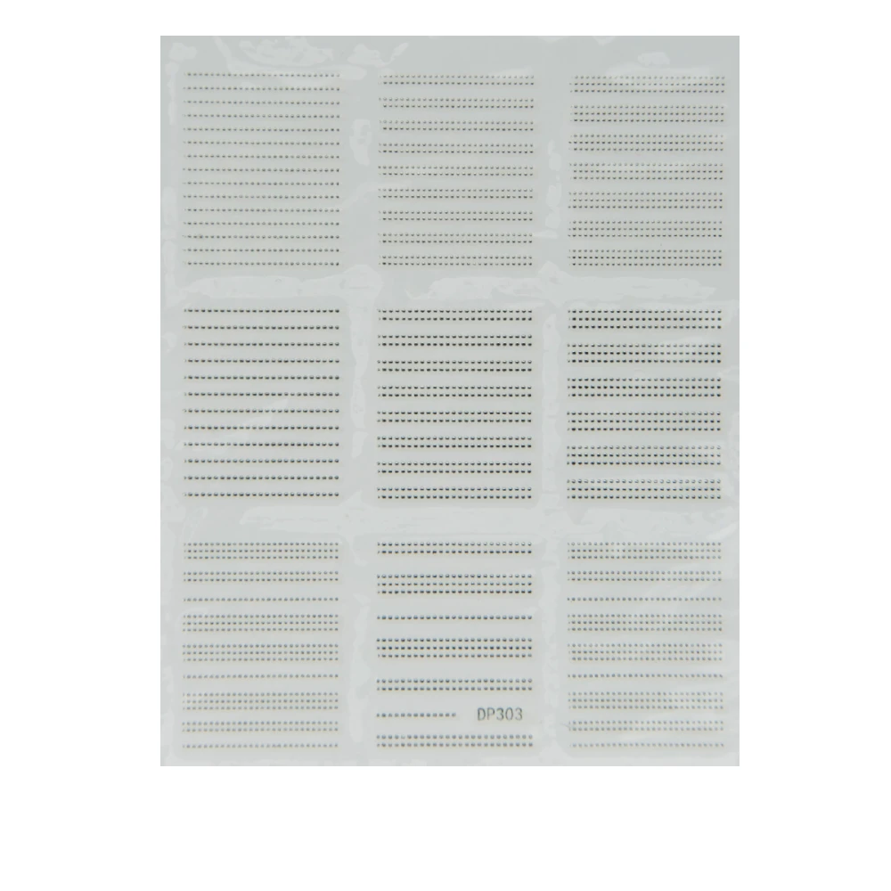 Стрічка гнучка для нігтів Nail sticker (Мікс смужок із точок срібло)