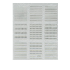 Лента гибкая для ногтей Nail sticker (Микс полосок из точек серебро)