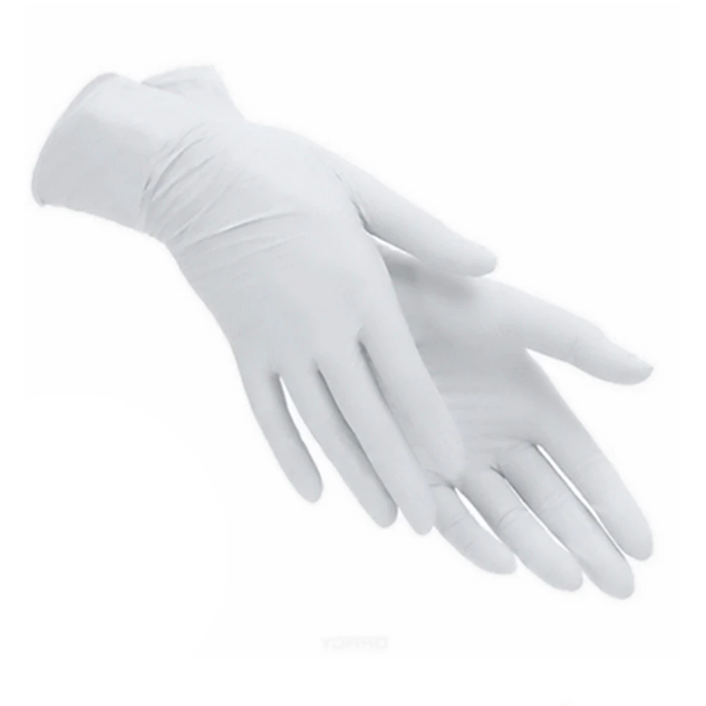 Перчатки нитрил текстурированые на пальцах SFM белый (XS)