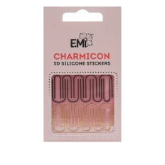 Наклейки для нігтів E.MI Charmicon 3D Silicone Stickers (Вигнуті лінії № 97 Лінії № 41 золото срібло)