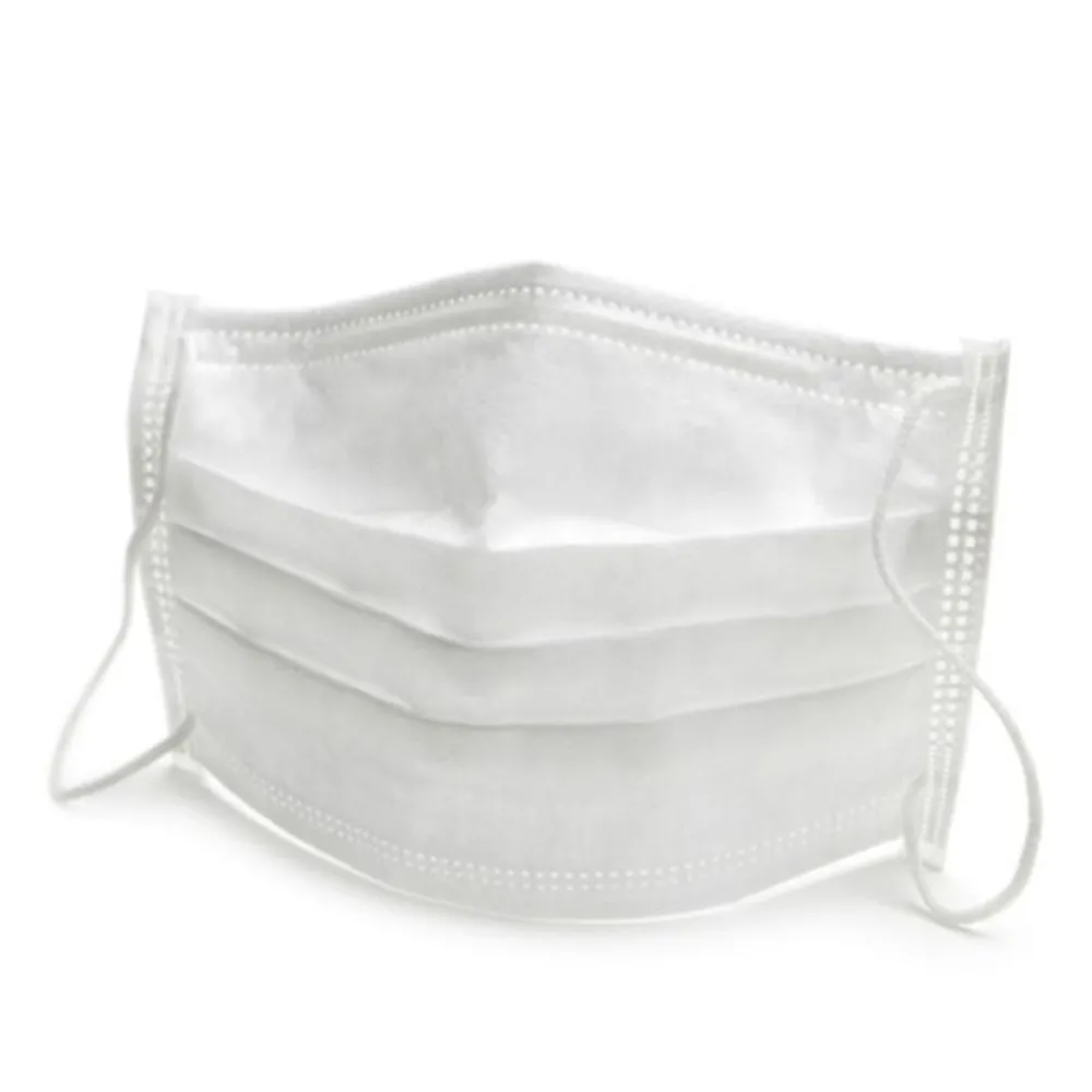 Маска защитная 3-х слойная медицинская на резинке 1 шт (расф) (Белая)