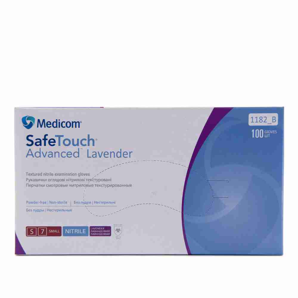 Перчатки Medicom нитрилбпудрнестер SafeTouch Advanced Lavender 100 шт рS