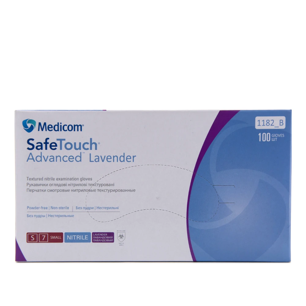 Рукавички Medicom нітрилбпудрнестер SafeTouch Advanced Lavender 100 шт рS