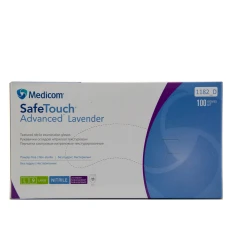 Перчатки нитриловые без пудры нестерильные SafeTouch Advanced Lavender 100 шт рL