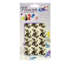Наклейка гнучка Nail sticker (Мережева троянда чорні)